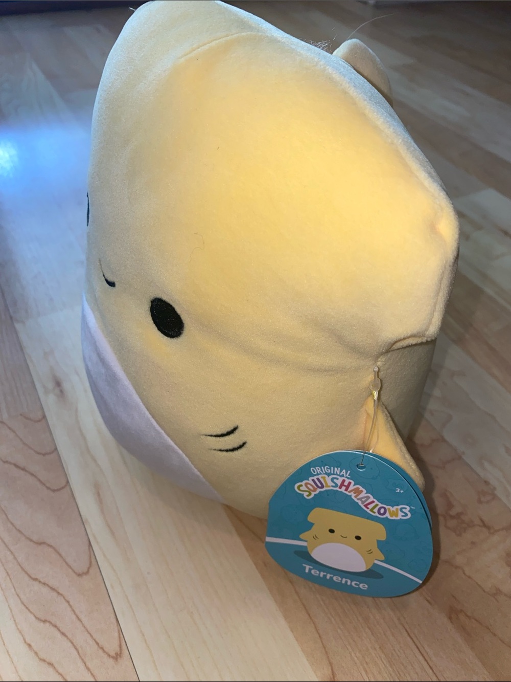 Squishmallows 9” Yellow Terrence Shark Plush with White Belly - Picture 2 of 6